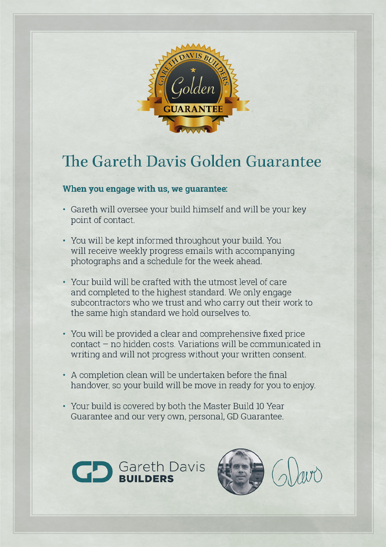 golden guarantee from gareth davis builders